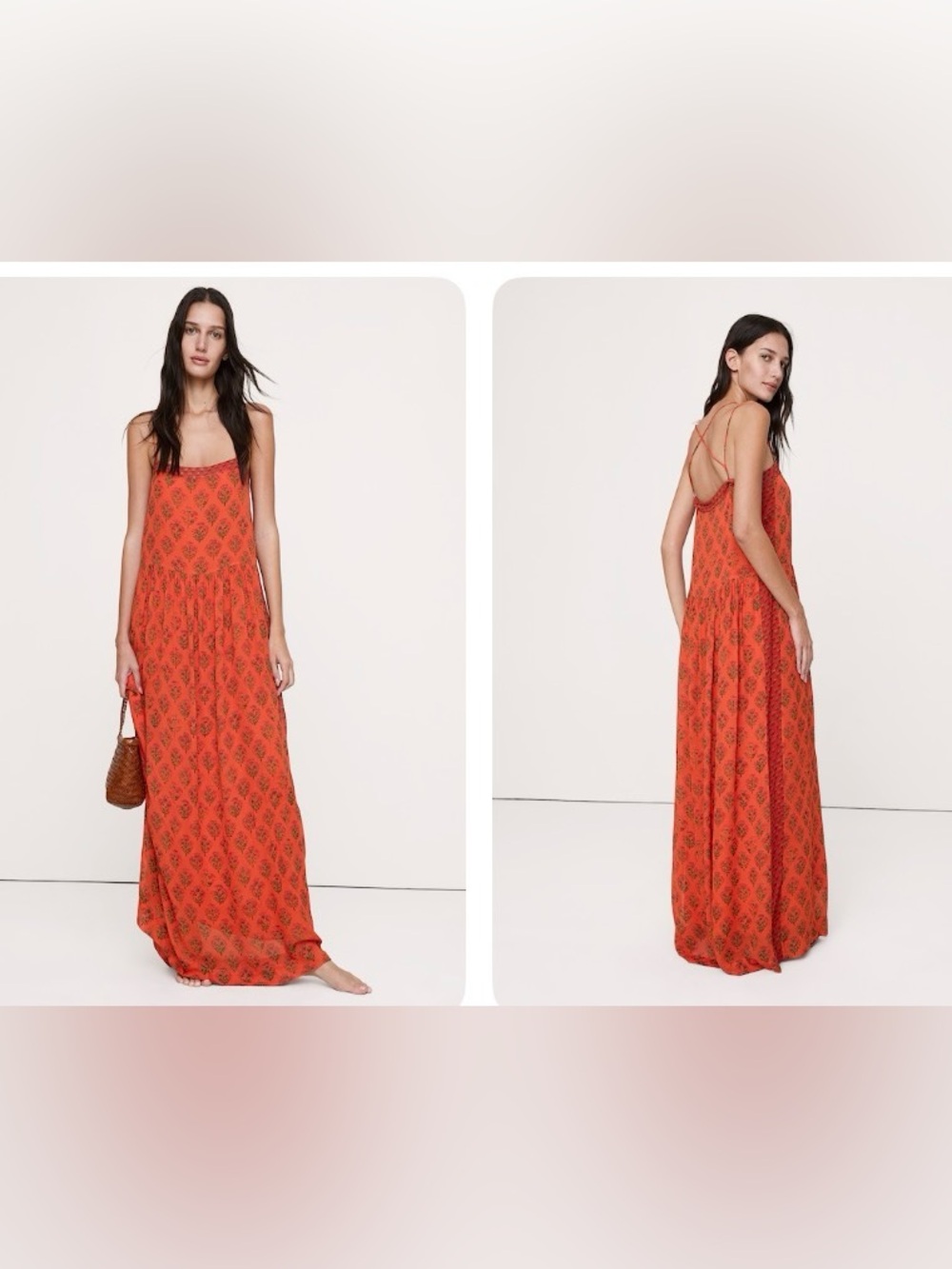 NWT banana republic XL Georgetta strappy maxi dress